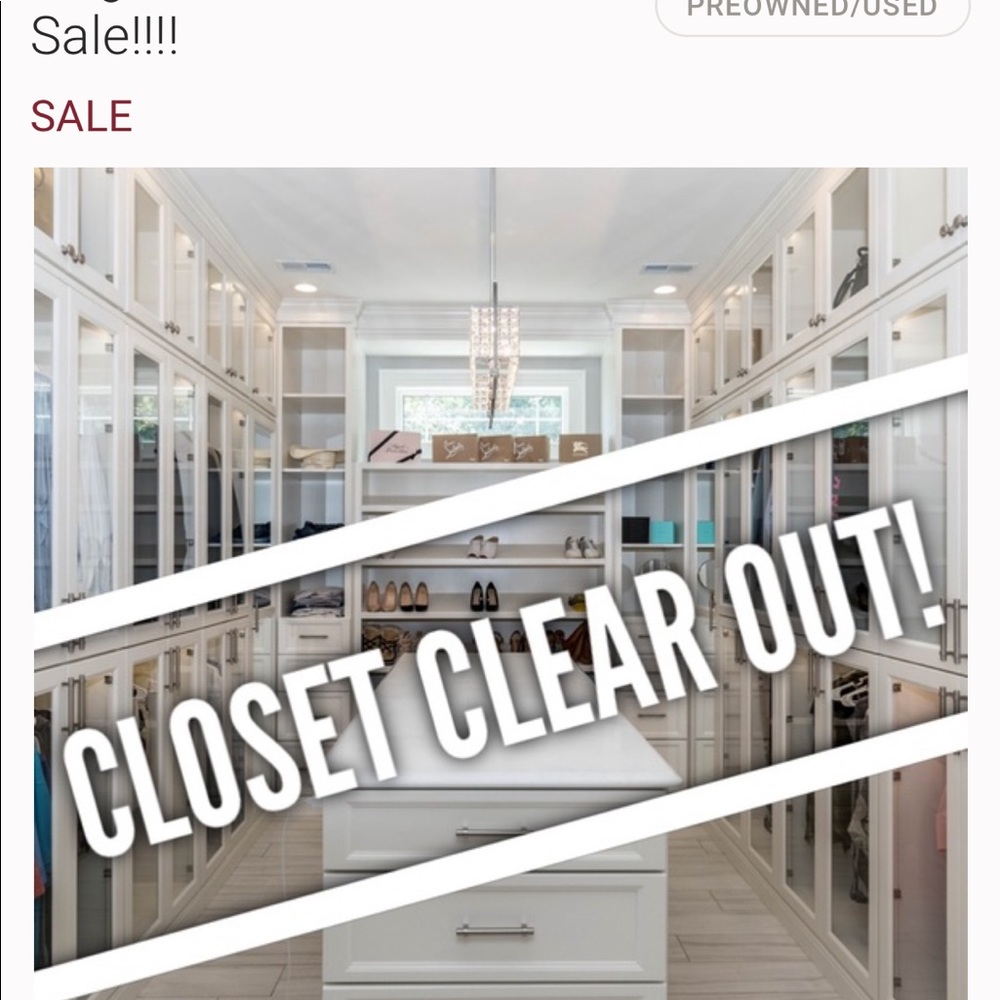 Women’s and men’s clothing. Everything must go!